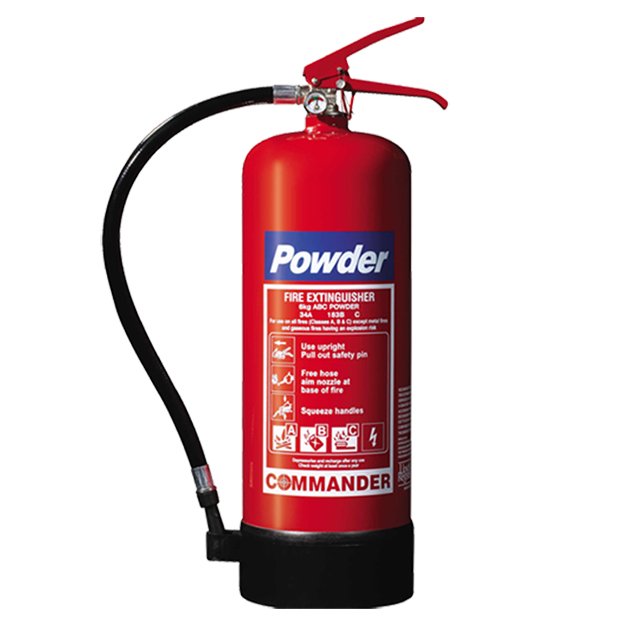 5 x 6kg ABC Dry Powder Fire Extinguishers With Brackets - Commander